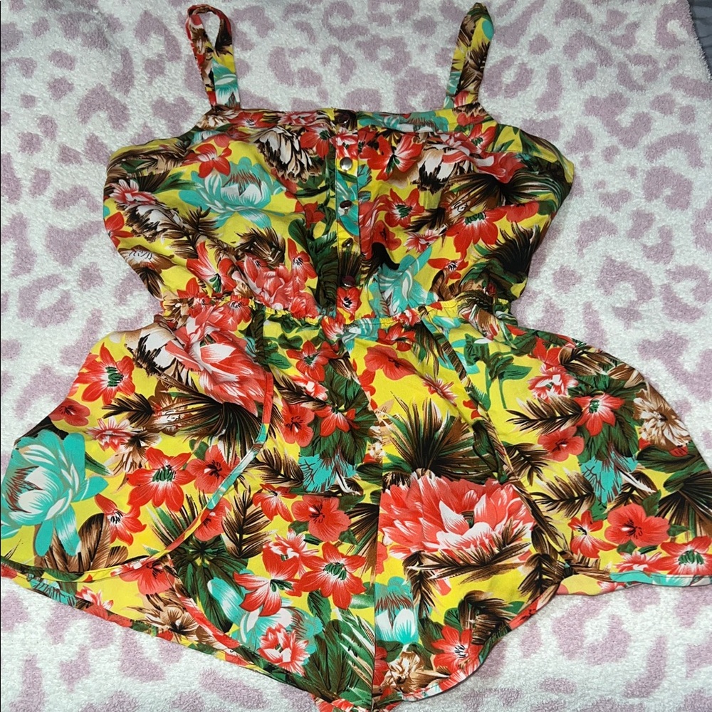 Vibrant Floral Button-Down Dress